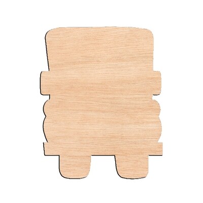 Truck Rear View - Raw Wood Cutout