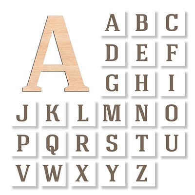 Any Letter - Bold Font - Raw Wood Cutout