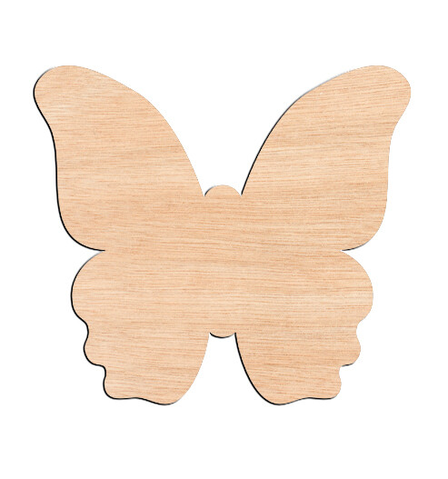 Butterfly Style #2 - Raw Wood Cutout