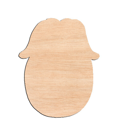 Bunny In Cracked Egg - Raw Wood Cutout