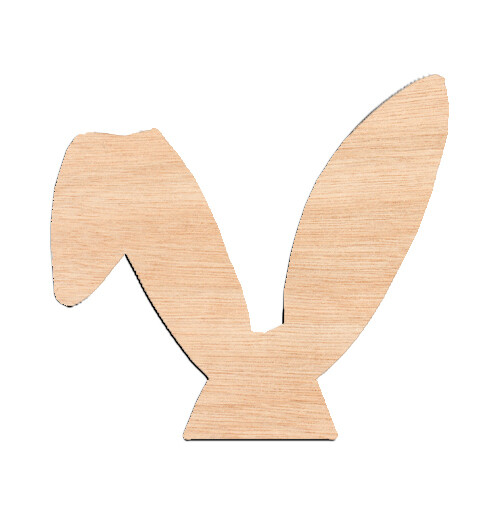 Bunny Ears - Raw Wood Cutout