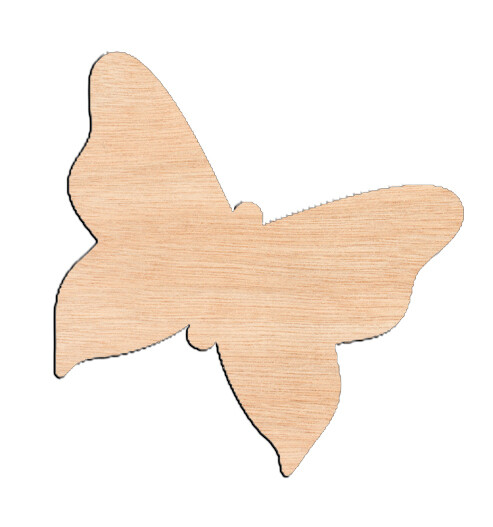 Butterfly Style #4 - Raw Wood Cutout