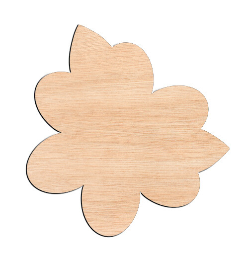 Flower Style #4 - Raw Wood Cutout