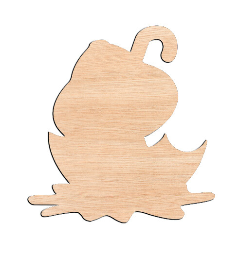 Chick in Umbrella - Raw Wood Cutout