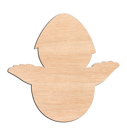 Chick in Easter Egg - Raw Wood Cutout