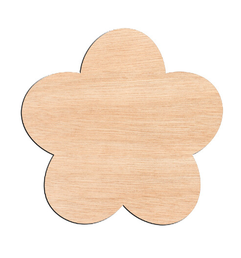 Flower Style #3 - Raw Wood Cutout