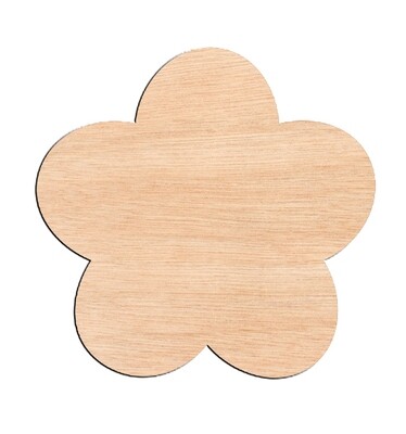 Flower Style #3 - Raw Wood Cutout