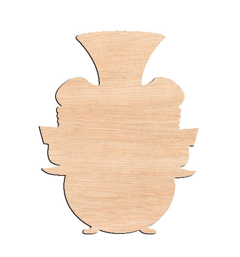 Leprechaun in a Pot of Gold - Raw Wood Cutout