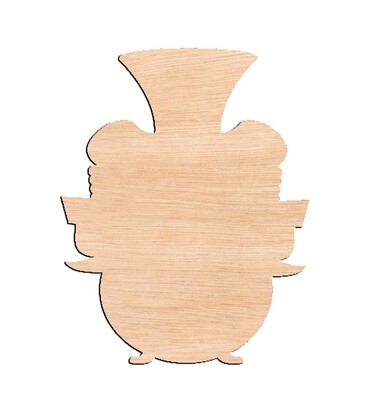 Leprechaun in a Pot of Gold - Raw Wood Cutout