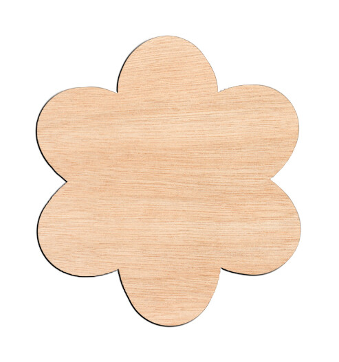 Flower Style #5 - Raw Wood Cutout