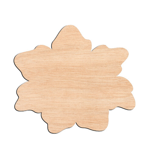 Flower Style #6 - Raw Wood Cutout