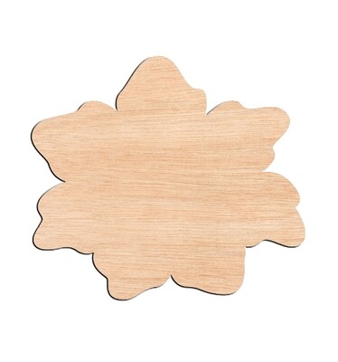Flower Style #6 - Raw Wood Cutout