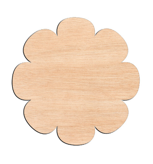 Flower Style #1 - Raw Wood Cutout