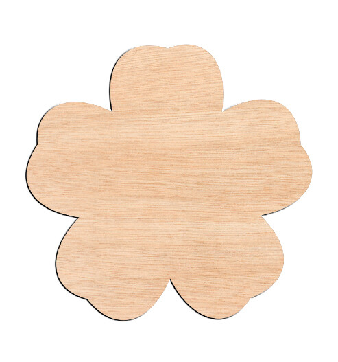 Flower Style #2 - Raw Wood Cutout