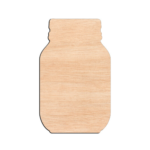 Mason Jar - Raw Wood Cutout