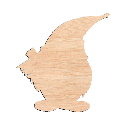 Gnome with Big Beard - Raw Wood Cutout