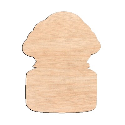 Cotton Mason Jar - Raw Wood Cutout