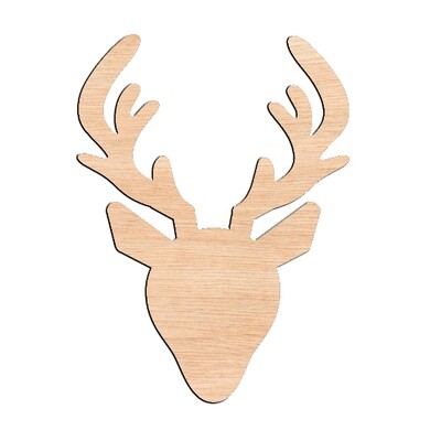 Deer Head - Raw Wood Cutout