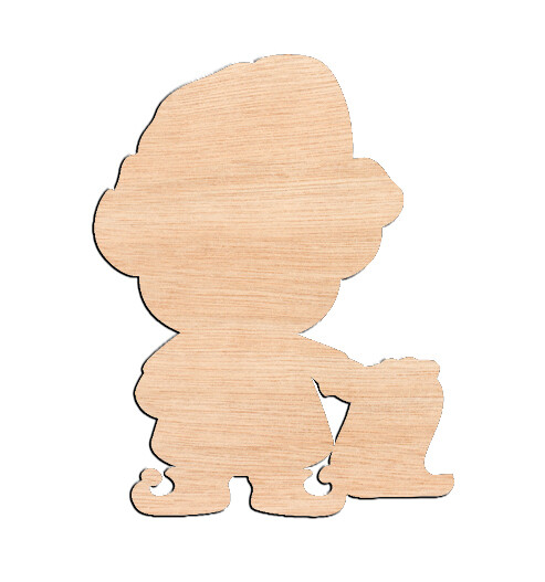 Christmas Elf - Raw Wood Cutout