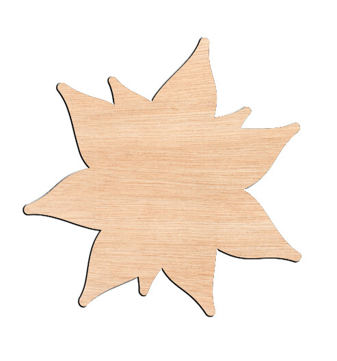 Poinsettia - Raw Wood Cutout