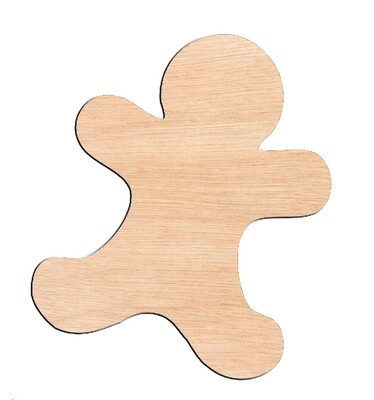Gingerbread Man - Raw Wood Cutout