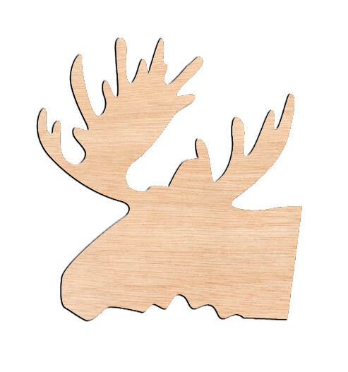 Moose Head - Raw Wood Cutout