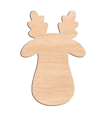 Rudolph - Raw Wood Cutout