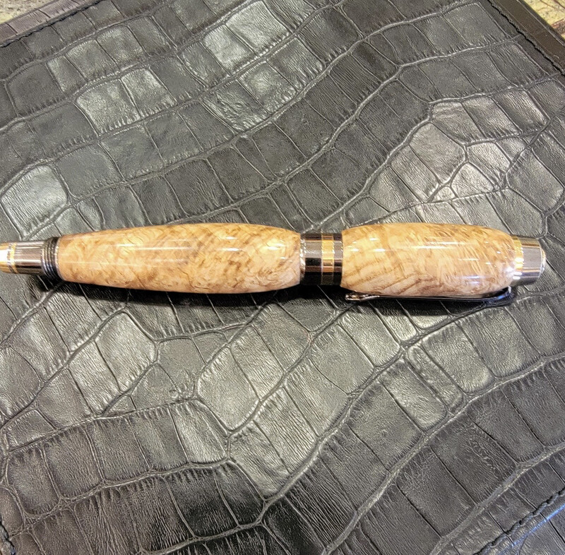 Executive Rollerball Pen - White Oak Burl Wood