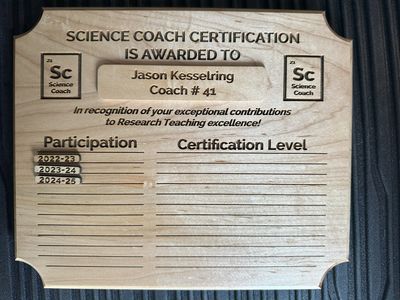 Science Fair Award- Perpetual Plaque