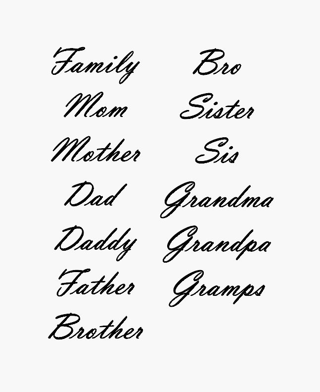 Family words- Raw Wood Cutout