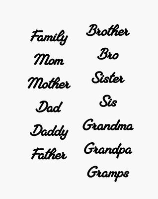 Family words- Raw Wood Cutout