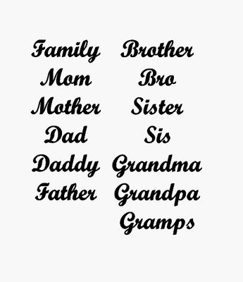 Family words- Raw Wood Cutout