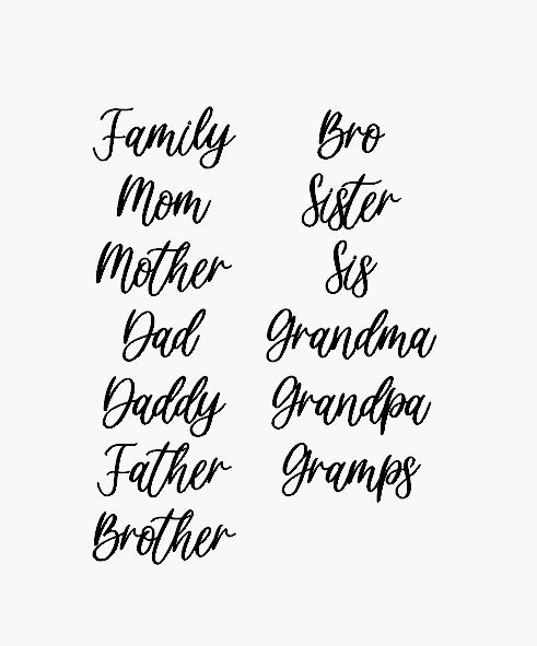 Family words- Raw Wood Cutout