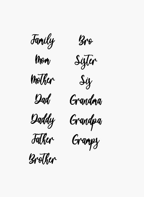 Family words- Raw Wood Cutout