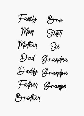 Family words- Raw Wood Cutout