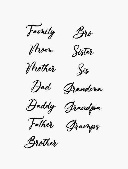 Family words- Raw Wood Cutout