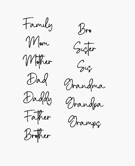 Family words- Raw Wood Cutout