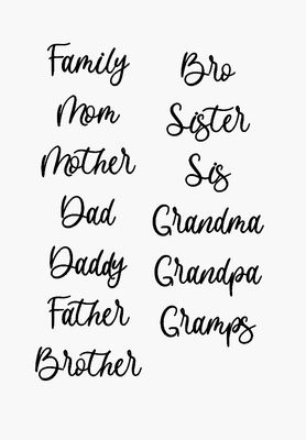 Family words- Raw Wood Cutout