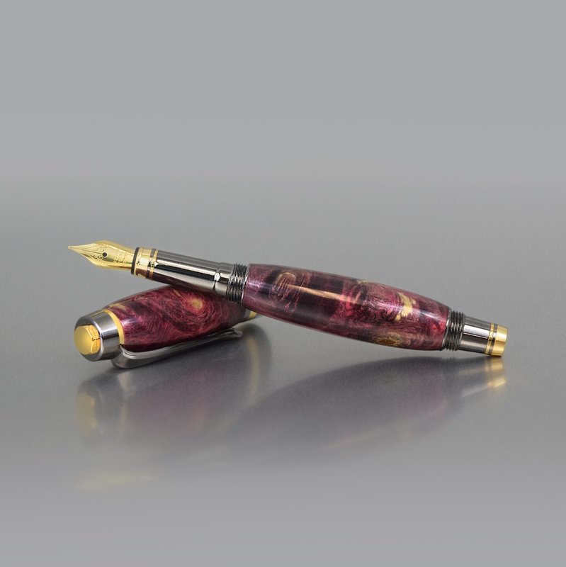 Executive Fountain Pen - Mauve Buckeye Burl Wood