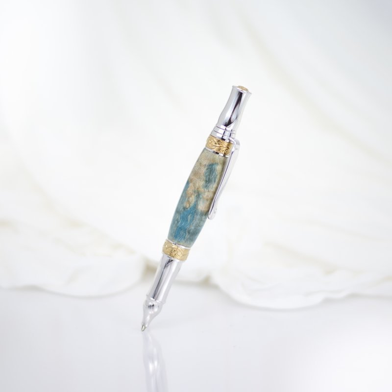 Heirloom Pen - Curly Maple Dyed Blue