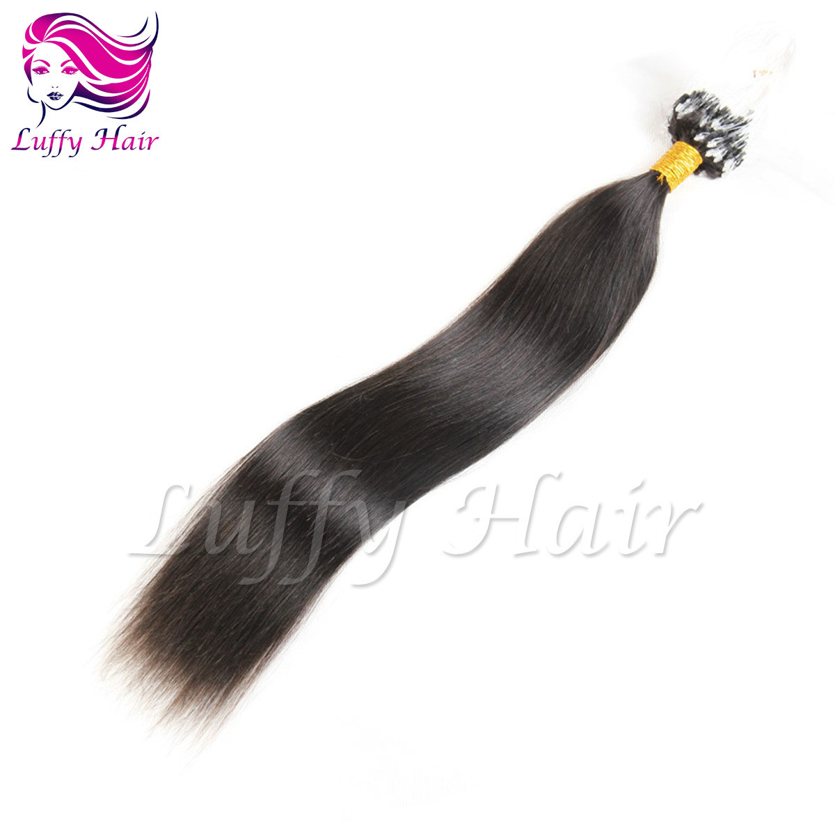 8A Virgin Human Hair Silky Straight Micro Loop Ring Hair Extensions - KML010