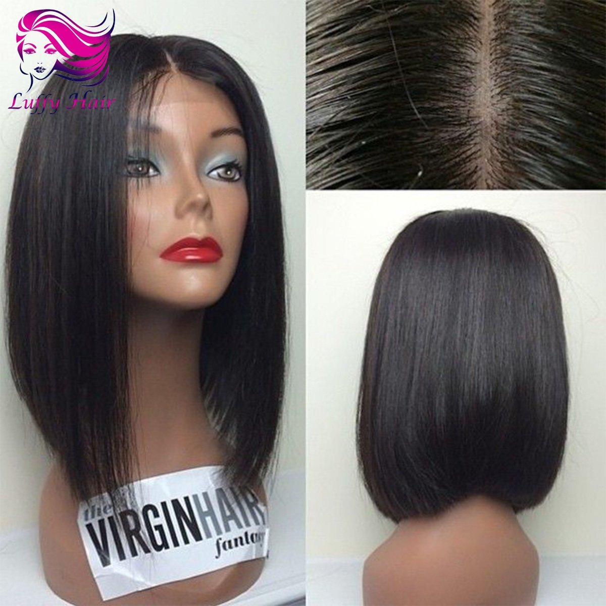 8A Virgin Human Hair 8"-14" Short Bob Wig - KWL038B