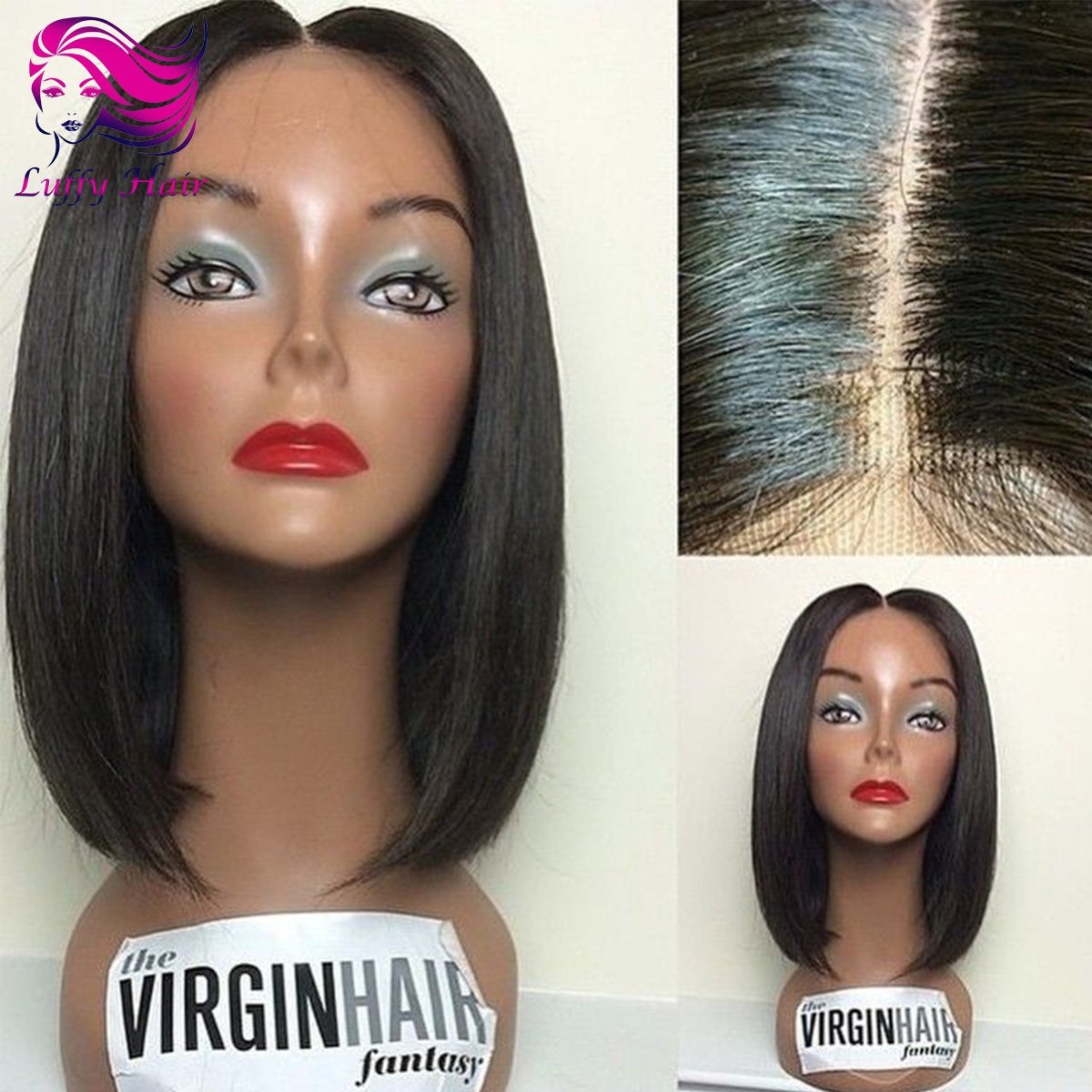 8A Virgin Human Hair 8"-14" Short Bob Wig - KWL038