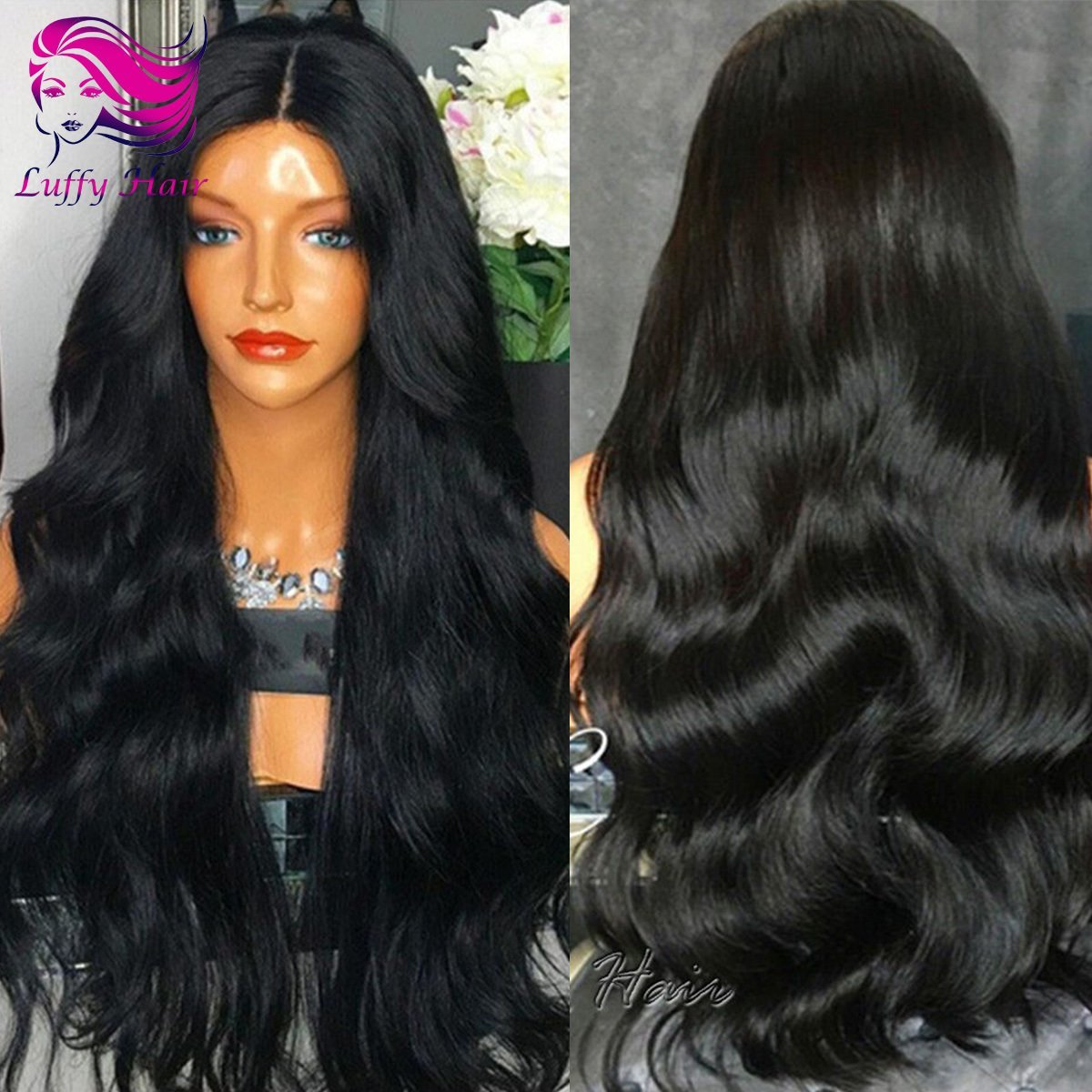 8A Virgin Human Hair 180% Density Natural Wave Wig - KWL072