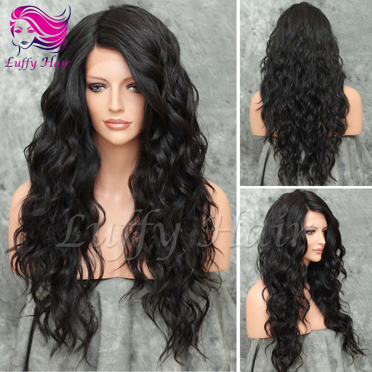 8A Virgin Human Hair 180% Density Natural Wave Wig - KWL012