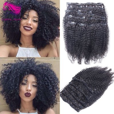 8A Virgin Human Hair Afro Clip In Hair Extensions - KIL001
