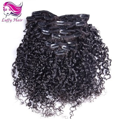 8A Virgin Human Hair Tight Curly Clip In Hair Extensions - KIL008