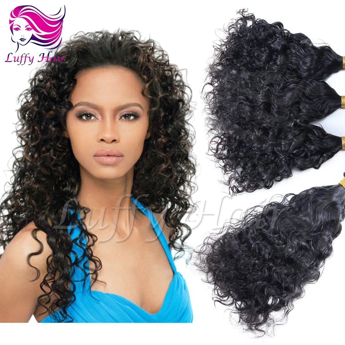 8A Virgin Human Hair Curly Fusion Hair Extensions - KFL011