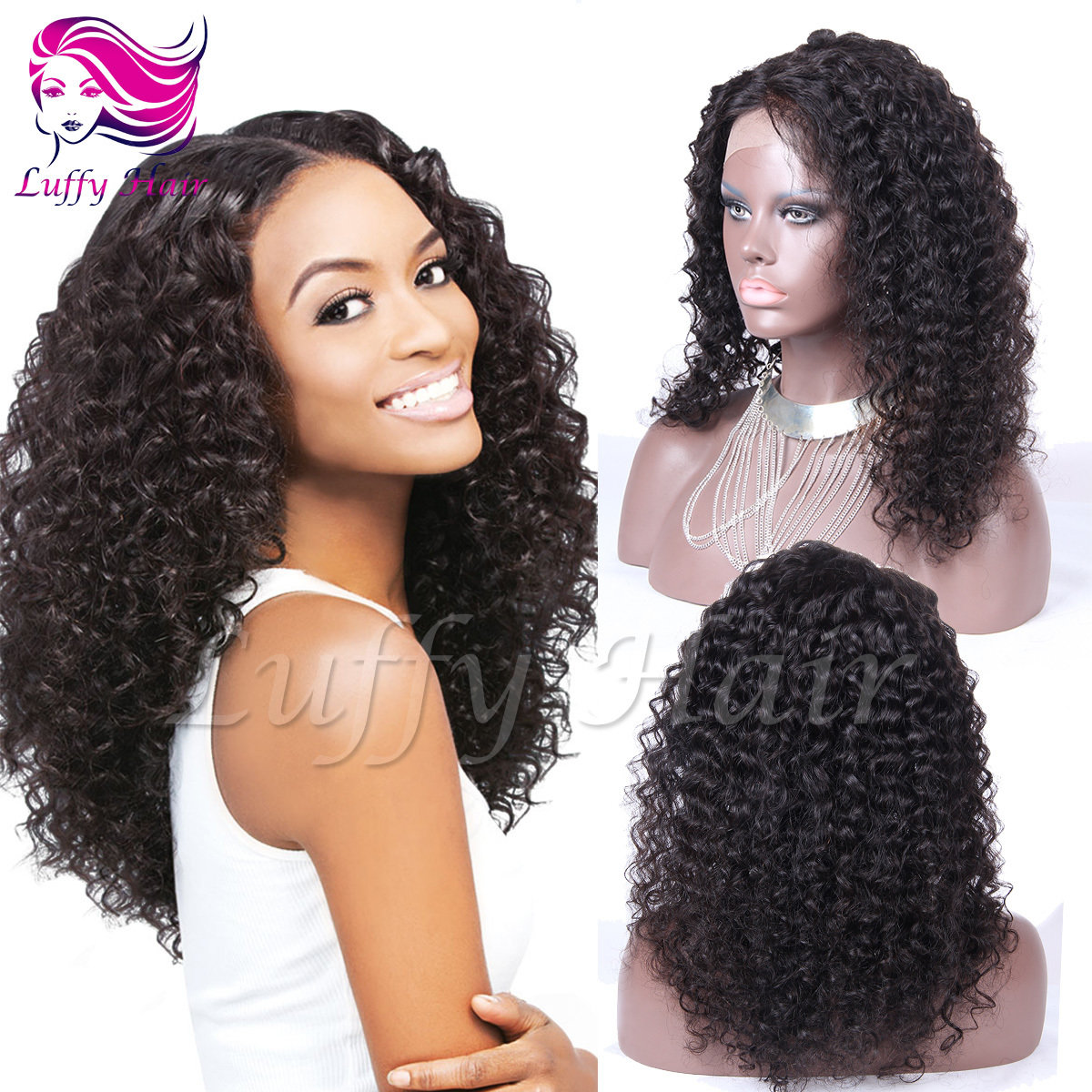 8A Virgin Human Hair Kinky Curly Wig - KWL071
