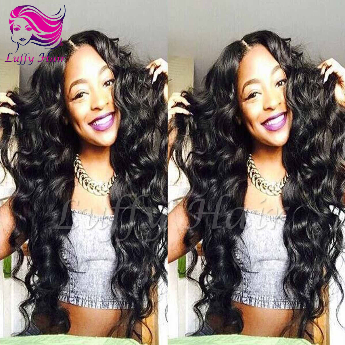 8A Virgin Human Hair Body Wave Wig - KWL037